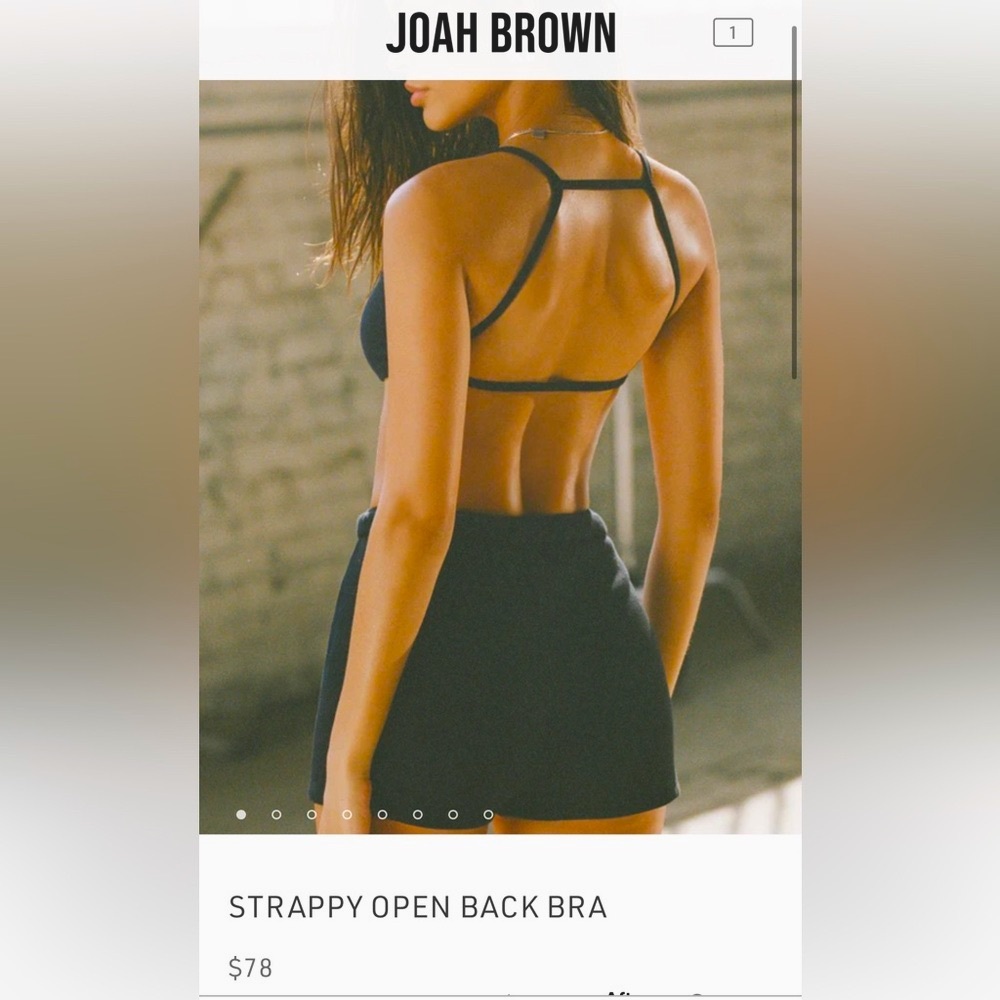 Joah Brown STRAPPY OPEN BACK BRA! Black XS